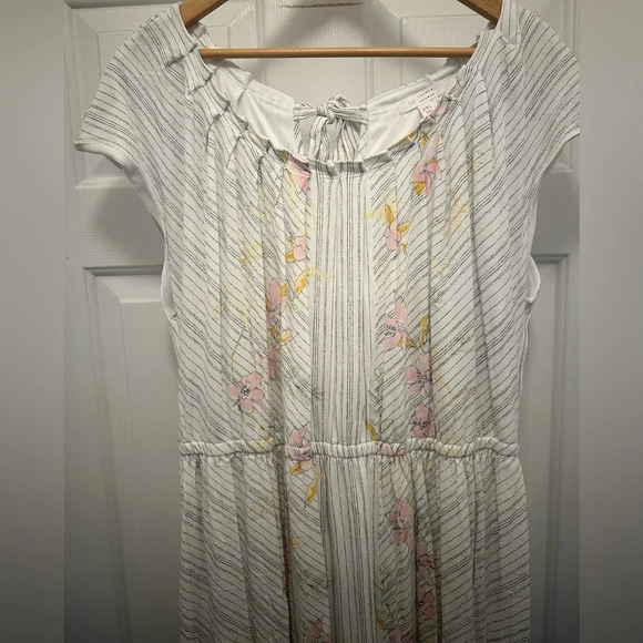 LC Lauren Conrad White Flower Print Dress Size XXL - Picture 4 of 7